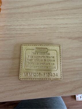 Coach Gold Metallic Leather Patch Label